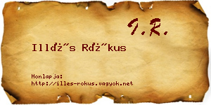 Illés Rókus névjegykártya